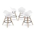 thumbnail image 1 of Aron Living Pyramid 28" Plastic Counter Stools with Arms in White (Set of 4), 1 of 6