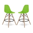 thumbnail image 1 of Aron Living Pyramid 28" Plastic and Wood Counter Stools in Green (Set of 2), 1 of 6