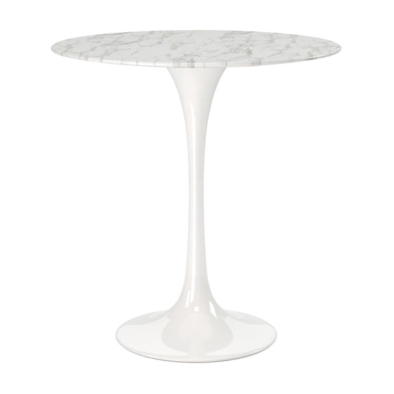 Aron Living Rose 20" Marble Side Table in White