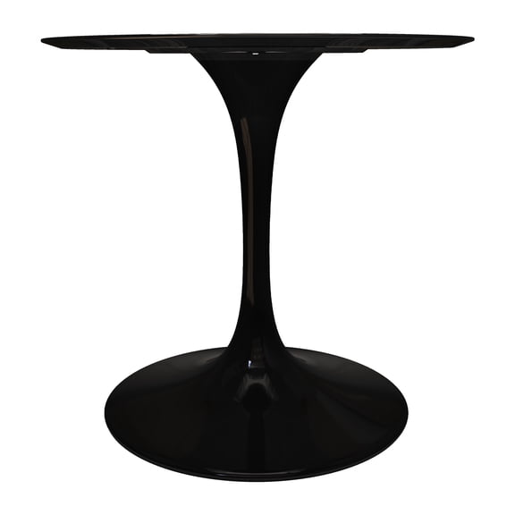 Aron Living Rose 32" Round Fiberglass and Metal Dining Table in Black