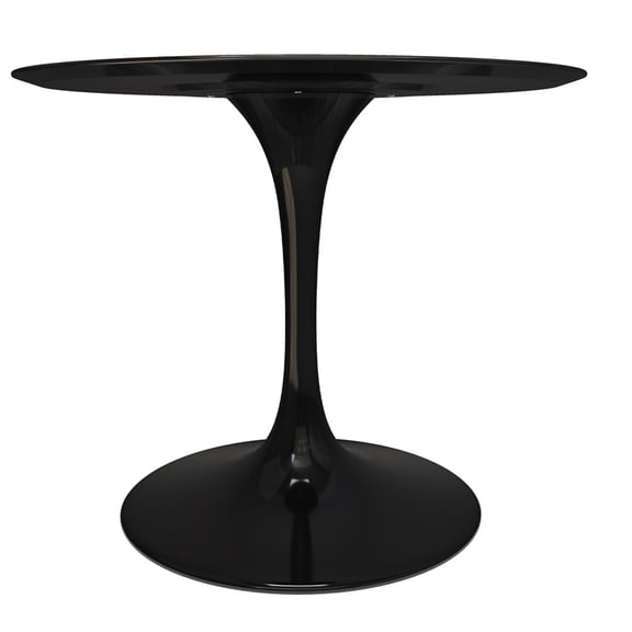 Aron Living Rose 36" Round Fiberglass and Metal Dining Table in Black