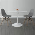 thumbnail image 1 of Aron Living Rose 42" Fiberglass Dining Table & Set of 2 Plastic Chairs in Gray, 1 of 5