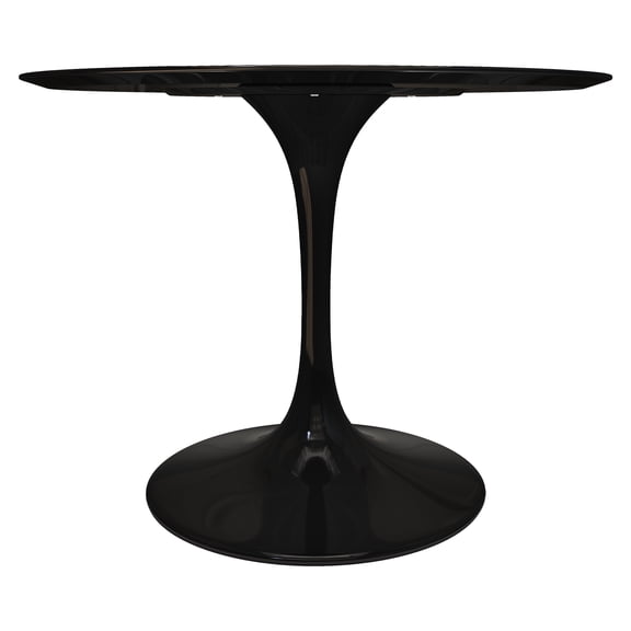 Aron Living Rose 42" Round Fiberglass and Metal Dining Table in Black