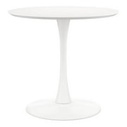 Aron Living Rose Contemporary 36" Mid-Century Wood Top Dining Table in White