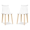 thumbnail image 1 of Aron Living Spindle 18" Mid-Century Plastic Dining Chairs in White (Set of 2), 1 of 7