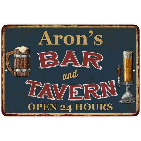 Aron's Green Bar & Tavern Rustic Sign Decor 8x12 108120047110
