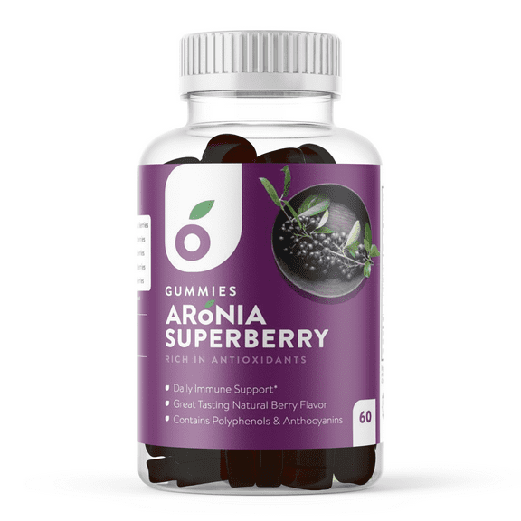 Aronia SuperBerry Gummies, Daily Immune Support, Rich in Antioxidants, Better Than Elderberry, Great Tasting Natural Berry Flavor, 60 Count (30 Day Supply) (SuperBerry)