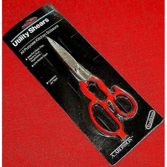 Aronson Aluminum Utility Shears Kitchen Scissors Red Painted Handle