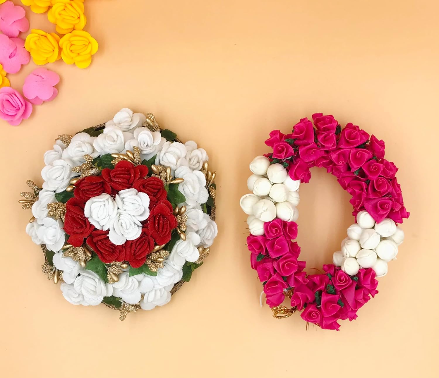 Arooman Artificial flower hair gajra are beautiful hair accessories ...