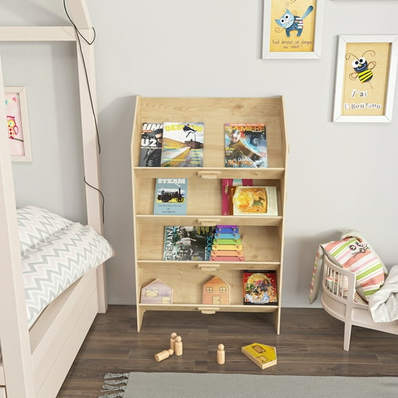 Aros Fesa Natural Oak Finish Bookcase Bookcshef Magazine Rack