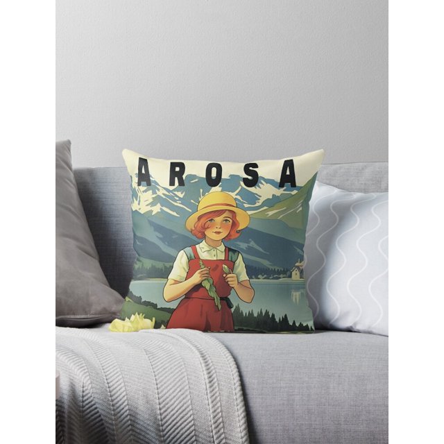 Arosa, Switzerland, Poster Throw Pillow Covers Cases Cushion Cover Case
