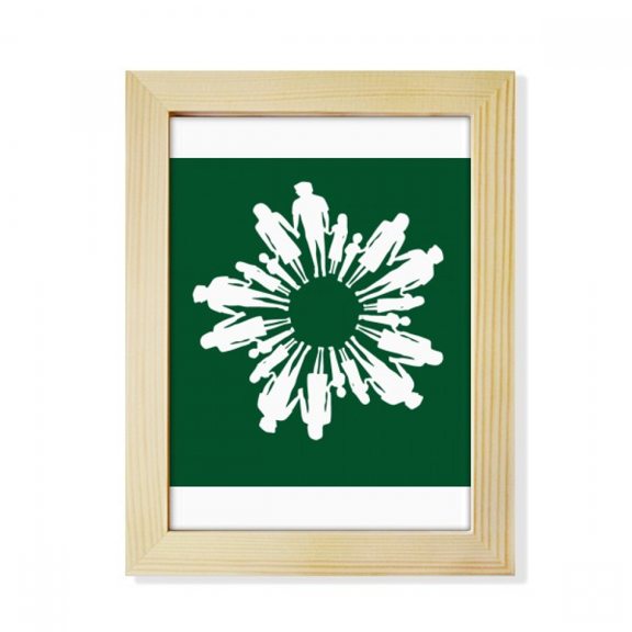 Around Hand Faly Unity Art Deco Fashion Desktop Adorn Photo Frame Display Art Painting Wooden