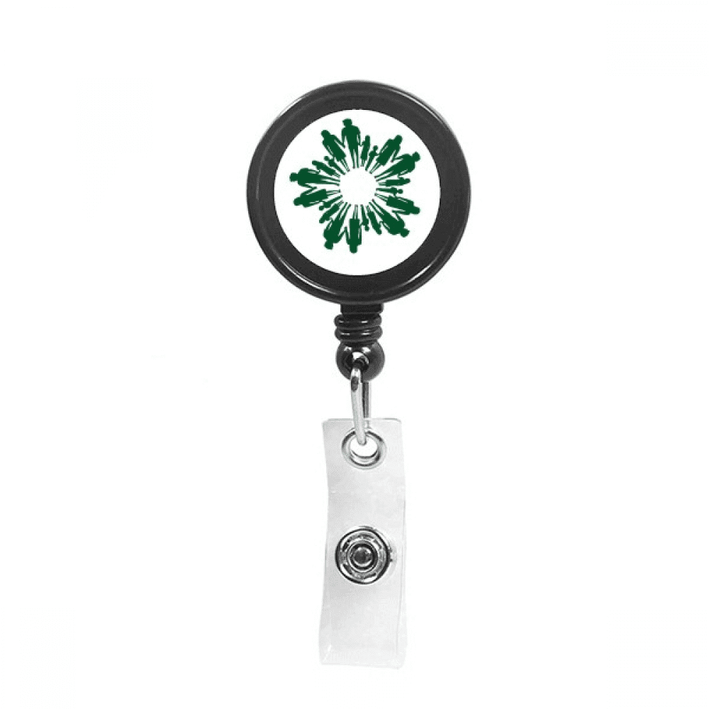 Around Hand Faly Unity Art Deco  Fashion Retractable Keychain Badge Holder ID Badge