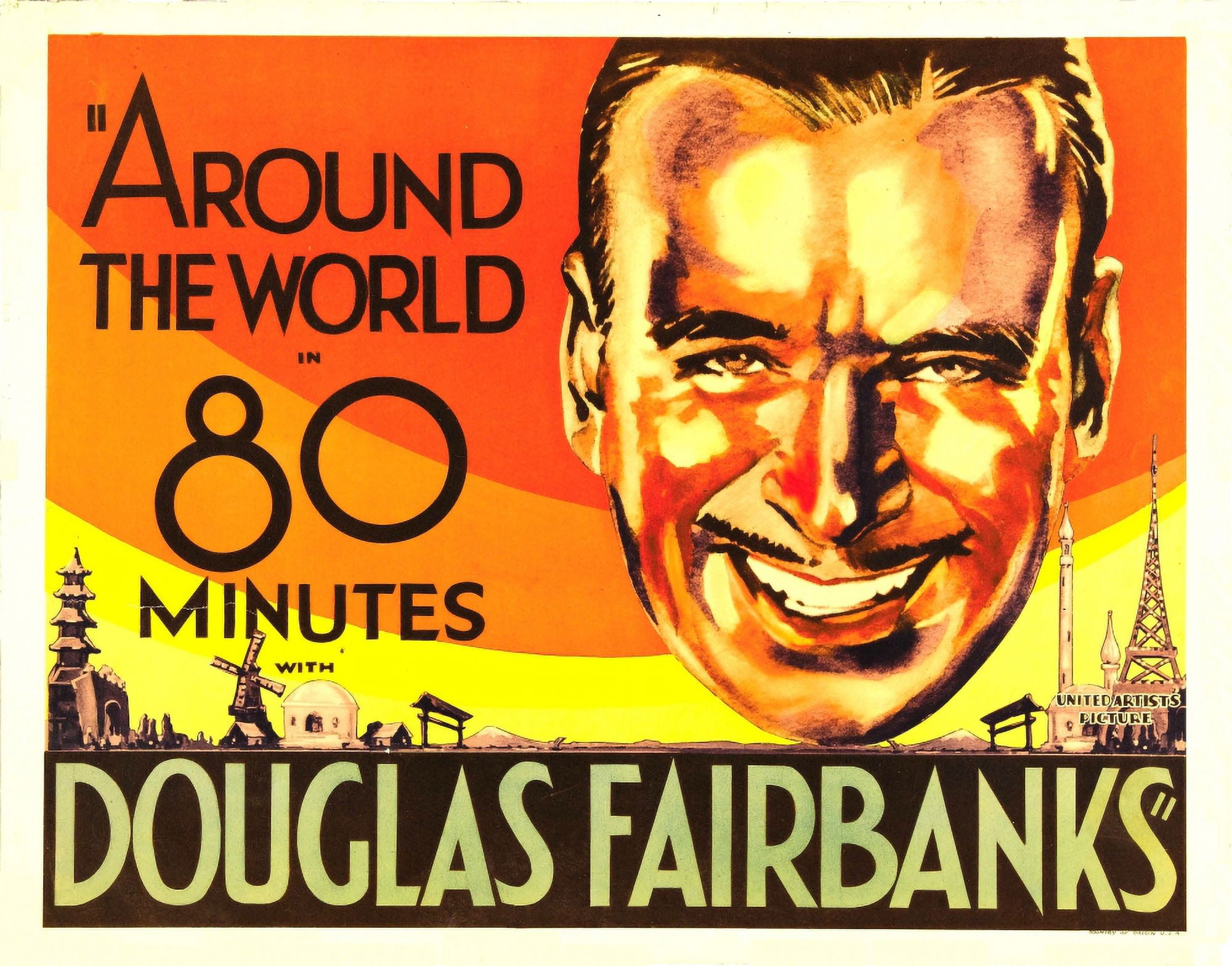 Around the world in 80 minutes douglas fairbanks 1931 movie poster 