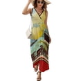 thumbnail image 1 of Around The World in Days; Vintage Jules Verne Print Sleeveless Dress elegant women's sets woman dress, 1 of 7