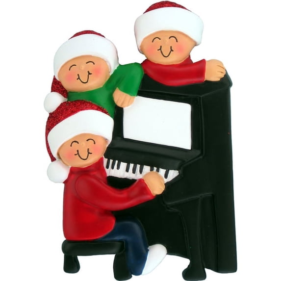 Around a Piano 3 People Personalized Christmas Ornament DO-IT-YOURSELF