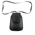 thumbnail image 1 of Around the Neck Black Leather Case with rotating pinch clip fits LG Wine III LTE Flip Phone, 1 of 6