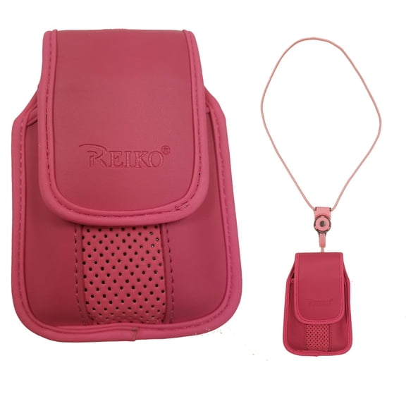 Around the Neck Hanging Lanyard Magnetic Top Pink Case fits LG a340.