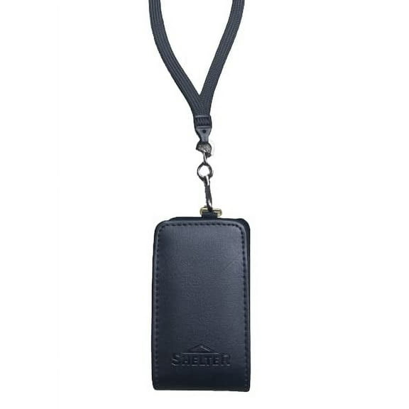 Around the Neck Open top leather case with Safety Lanyard Compatible with Doro 6060 flip phone