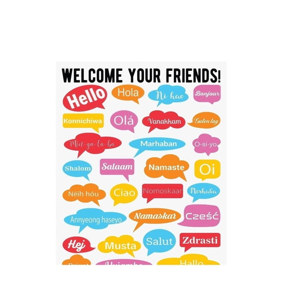 Around the World Welcome Poster Multilingual Classroom Education