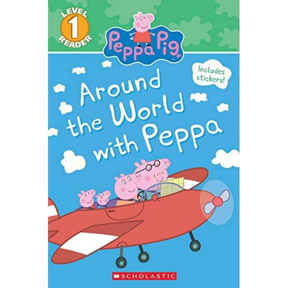 Pre-Owned Around the World with Peppa (Peppa Pig: Scholastic Reader, Level 1) (Paperback) 9781338327731