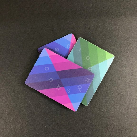 AroundSquare v2 Concept Deck of Cards designed for Cardistry (Green/Purple)