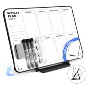Aroundesk Double Sided Weekly Dry Erase Board with Stand 16"x12", to-do List White Board Calendar Dry Erase, Desktop Whiteboard Calendar, Schedule Board, Message Board, Menu Board for Home Office