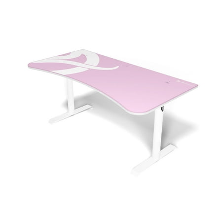 Arozzi - Arena Ultrawide Curved Gaming Desk - White/Pink