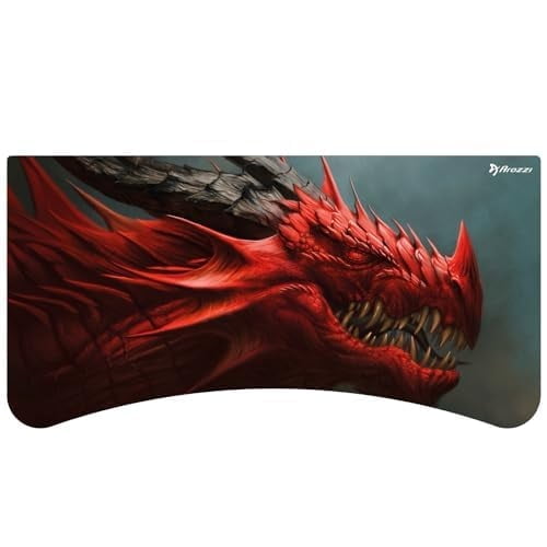 Arozzi Arena Gaming Desk Mat, Full Surface Custom Desk Pad, Interchangeable, Water Resistant & Washable Computer Desk Mouse Pad with Stitched Edges (D001)