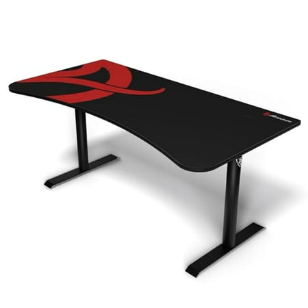 Arozzi - Arena Ultrawide Curved Gaming Desk - Black with Red Accents