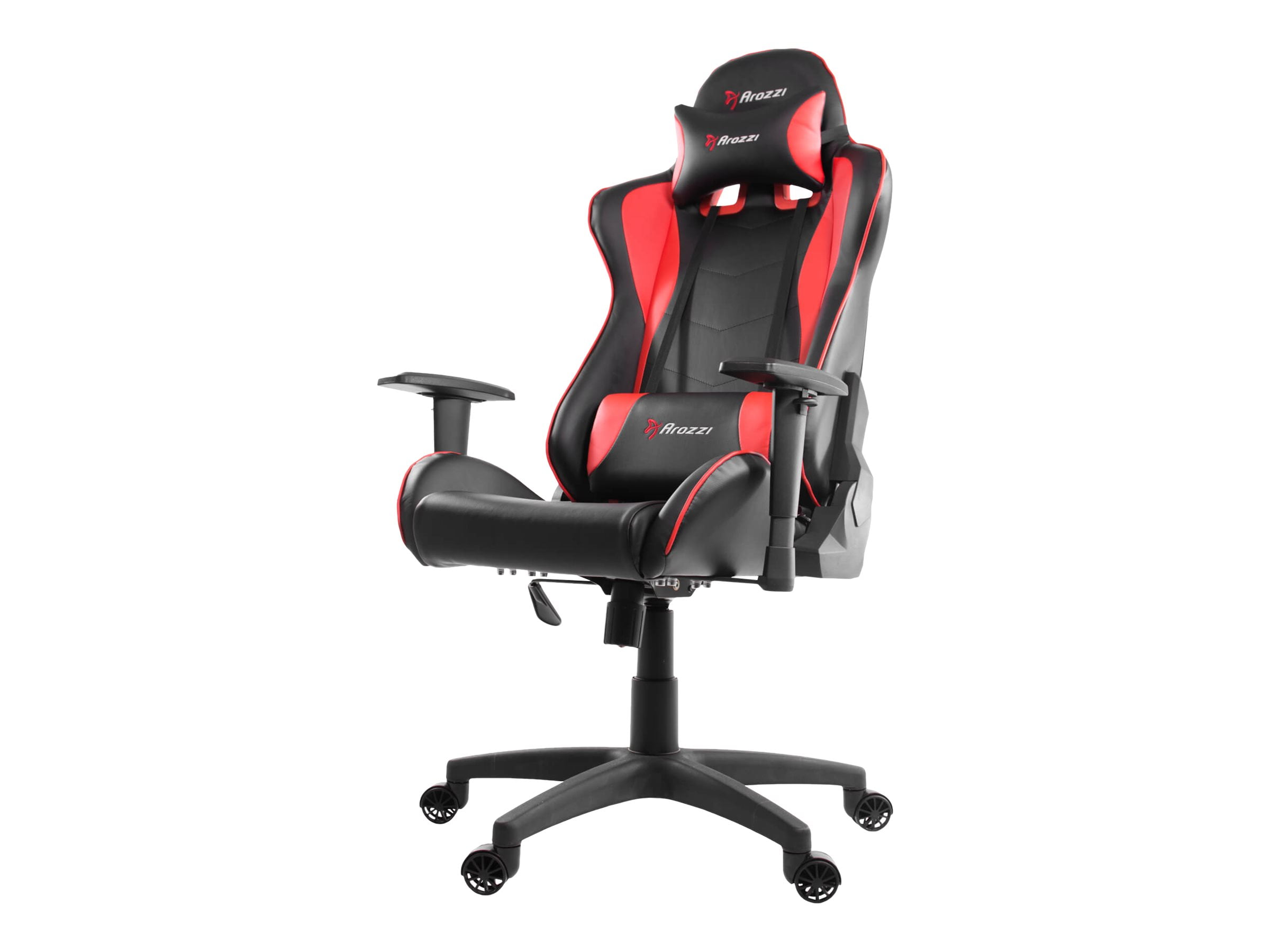 Arozzi Forte Chair ergonomic armrests T shaped tilt swivel synthetic leather molded foam red Walmart