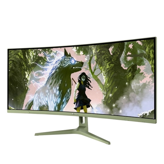 Arozzi Nova 34" Ultrawide Curved Gaming Monitor – VA, 3440x1440 UWQHD, 165Hz, 1ms, HDR10 – Forest Green