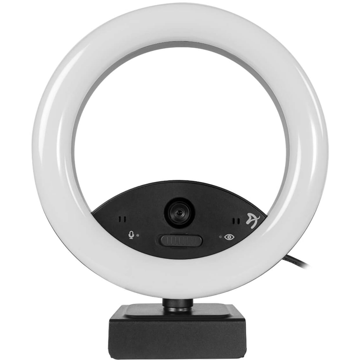 Arozzi - Occhio True Privacy Webcam with Adjustable LED Ringlight - Magnetic Privacy Cover, Dual Omni-Directional Noise Cancelling Microphones with Manual Circuit Breaker, and Full HD