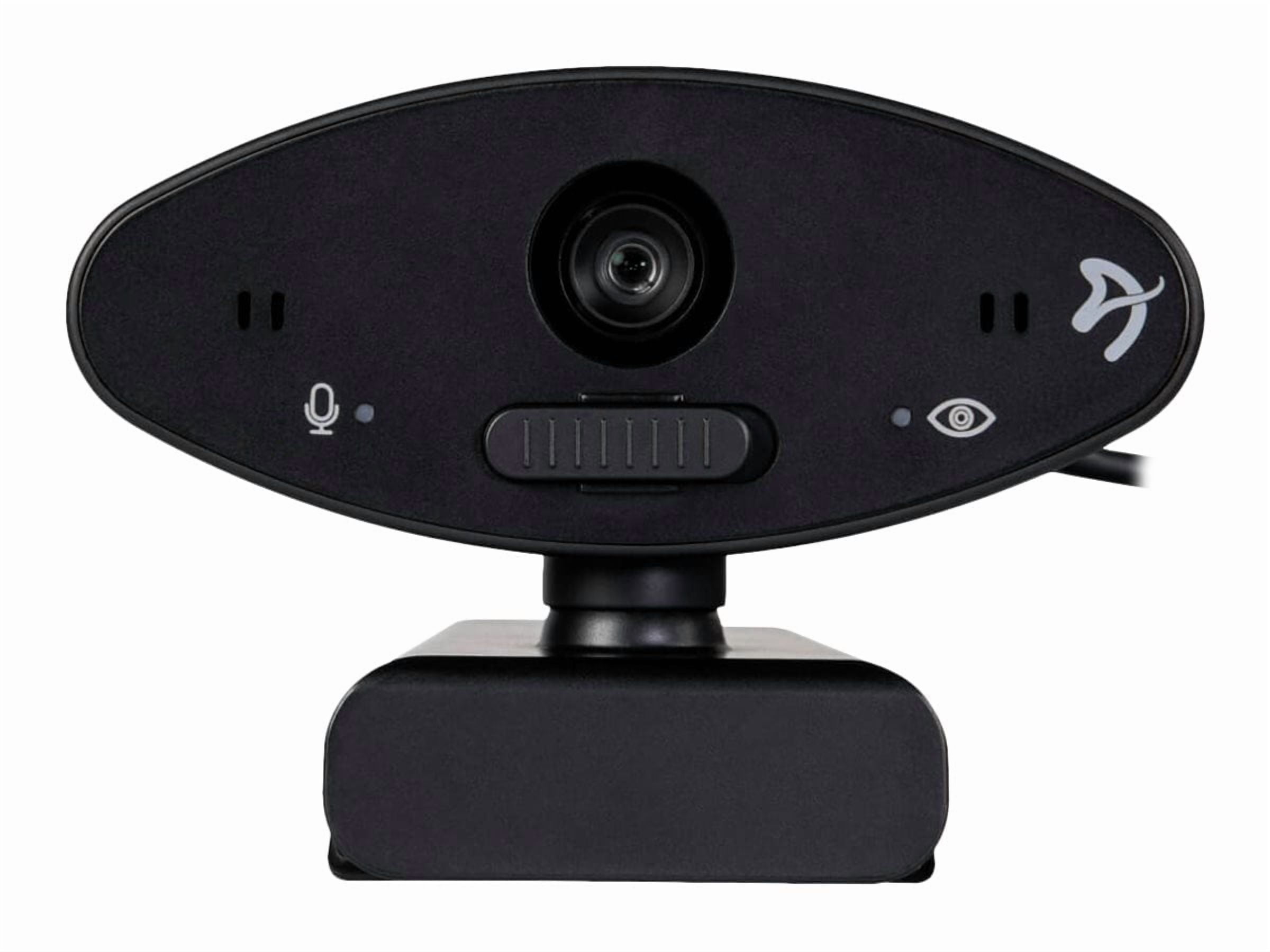 Arozzi - Occhio True Privacy Webcam - Magnetic Privacy Cover, Dual Omni-Directional Noise Cancelling Microphones with Manual Circuit Breaker, and Full HD, Black