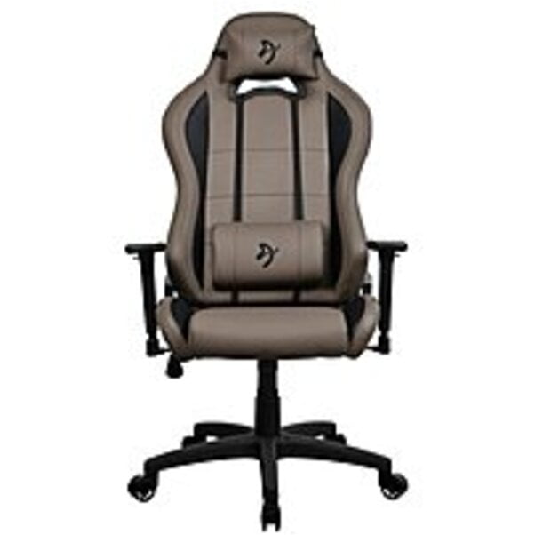 Brown Synthetic Leather Ergonomic Gaming Chair with Adjustable Armrests