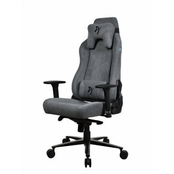 Arozzi Vernazza Soft Fabric Durable Upholstery Ergonomic Office and Gaming Chair with High-Level Features Like 3D Armrests and a Pro Mechanism Along with Soft Neck & Lumbar Support Pillows-Ash