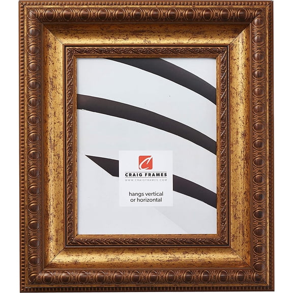 Arqadia Gothic, Aged Gold Picture Frame, 8 by 12-Inch