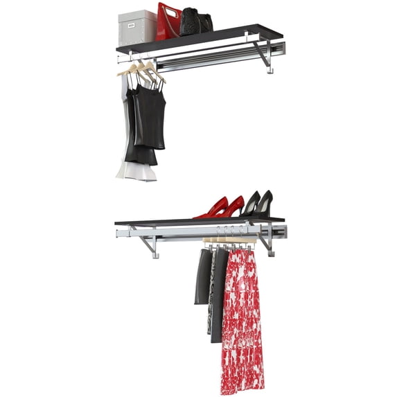 Arrange A Space Double Shelf Double Hang Closet System 48” Espresso