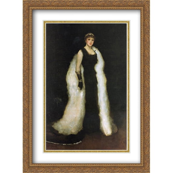 Arrangement in Black, No.5: Lady Meux 2x Matted 28x38 Large Gold Ornate Framed Art Print by Whistler, James Abbott McNeill