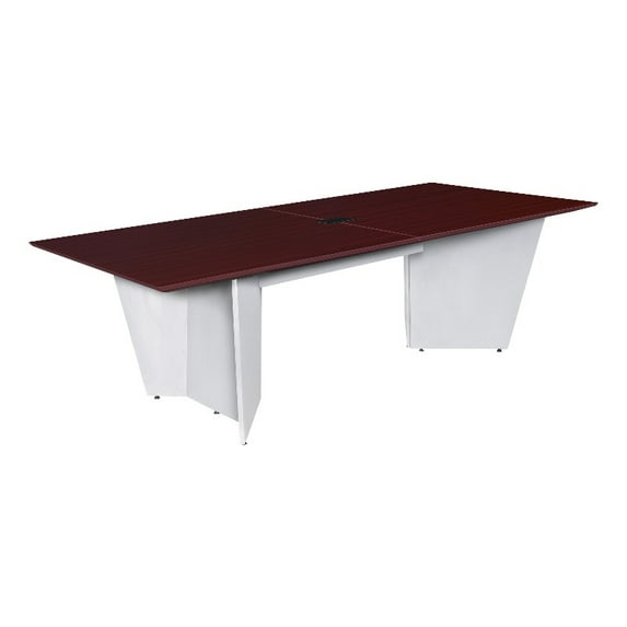 Array 96" Conference Table with Power Data Grommet- Mahogany/ White