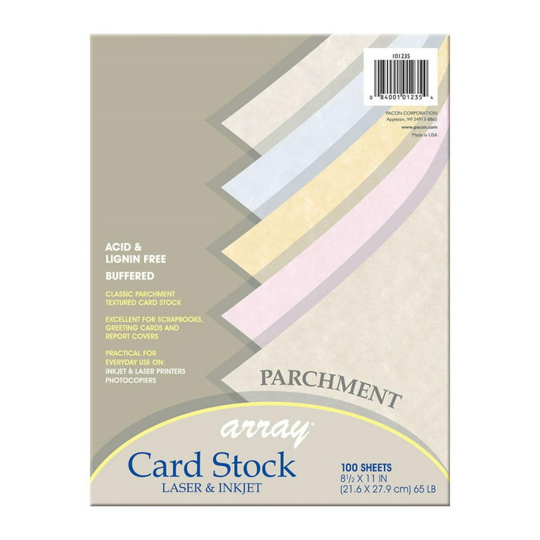 Array 65 lb. Cardstock Paper, 8.5 x 11, Ivory, 100 Sheets/Pack (101186)