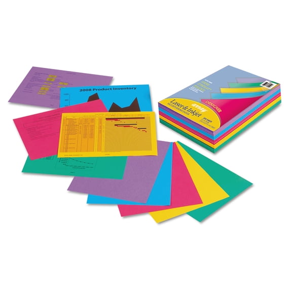 Pacon Array Colored Bond Paper, 24lb, 8-1/2 x 11, Assorted Designer Colors, 500/Ream -PAC101346