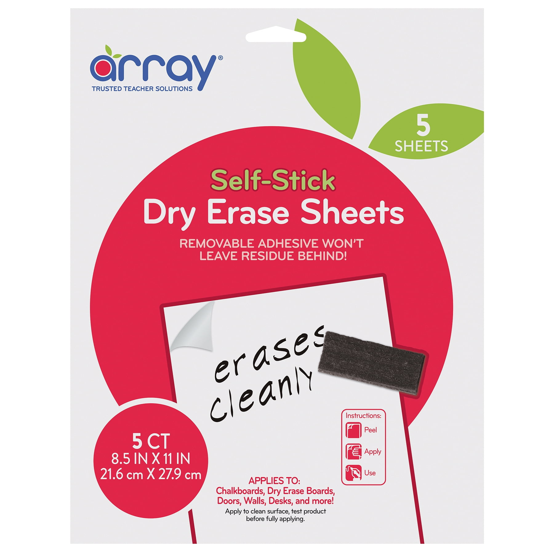 GoWrite! White Self-Stick Dry Erase Sheet, 8.5