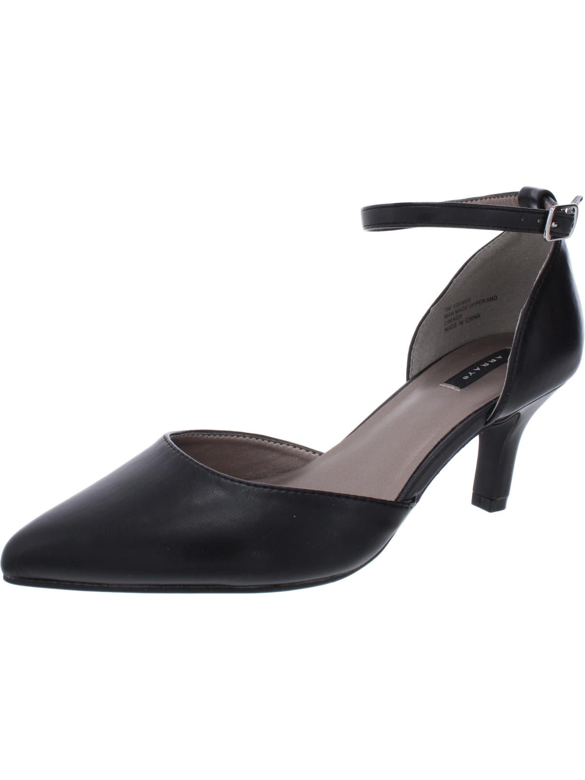 Array Womens Lynley Faux Leather Ankle Strap Dress Heels Walmart
