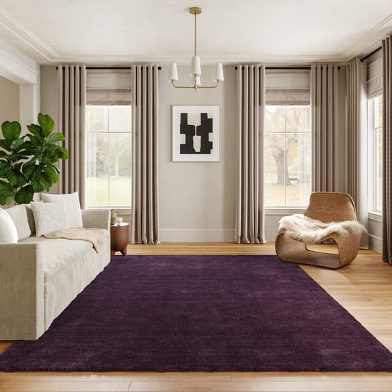 nuLOOM Speckled Wool-Blend Area Rug, 6' x 9', Eggplant