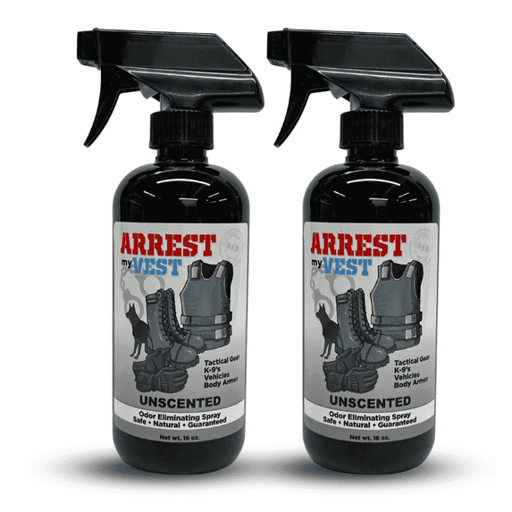 Arrest My Vest Odor Eliminator Spray for Tactical Gear & Body Armor, Unscented, 16 oz, 2 Pack