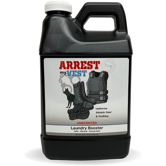 Arrest My Vest Professional Grade Laundry Booster Deodorizer for Clothes Unscented 64 oz Bottle