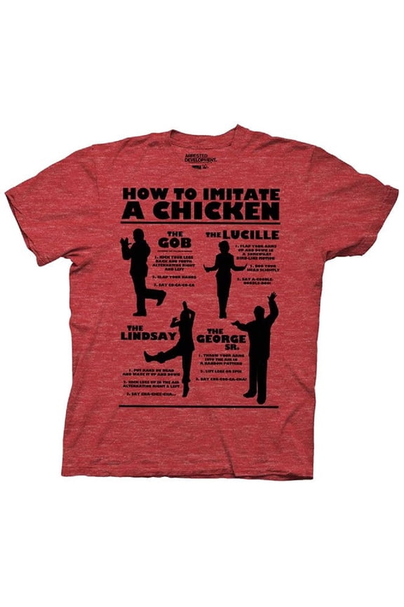 Arrested Development How To Imitate A Chicken Adult Heather Red T-shirt