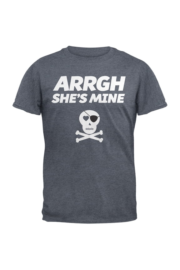 Arrgh She's Mine Dark Heather Grey Adult T-Shirt - 2X-Large