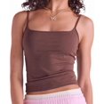 thumbnail image 1 of Arria Sleek Cami Tank Top Slim Fit Nylon Scoop Neck Basic Camisole (Espresso, S), 1 of 7